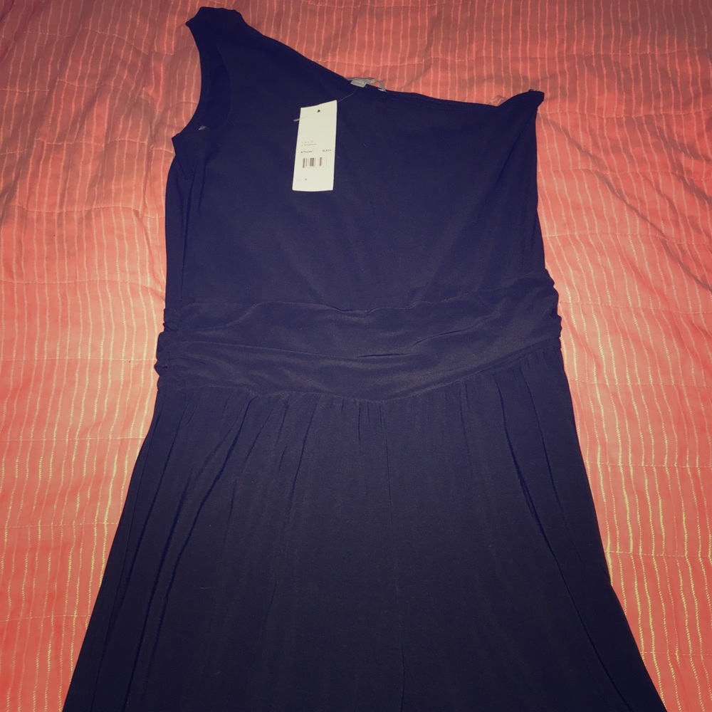 One shoulder black jumpsuit
